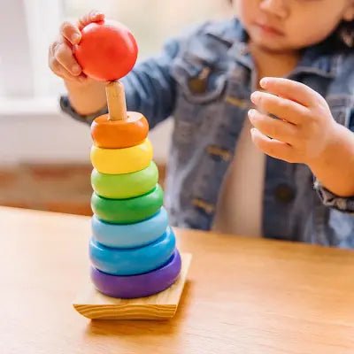 Jouet en Bois - WoodenToys™ - Tour arc - en - ciel - Mon bebe curieux