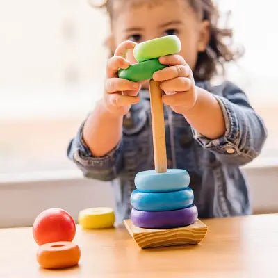 Jouet en Bois - WoodenToys™ - Tour arc - en - ciel - Mon bebe curieux